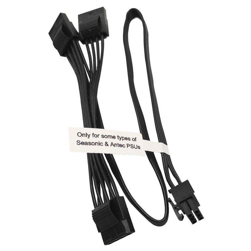 COMeap Molex Power Cable for Seasonic Antec PSUs, 6 Pin to 3X 4 Pin Molex Hard Drive Power Adapter Splitter for BTC Mining Riser Card 20-in(50cm) - Image 1